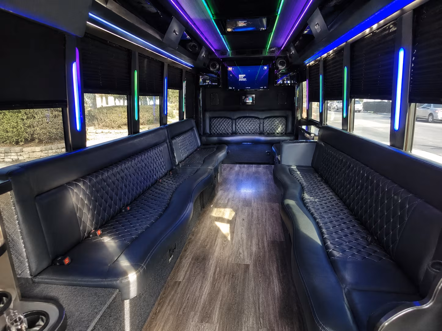 chino 15 passenger party bus interior