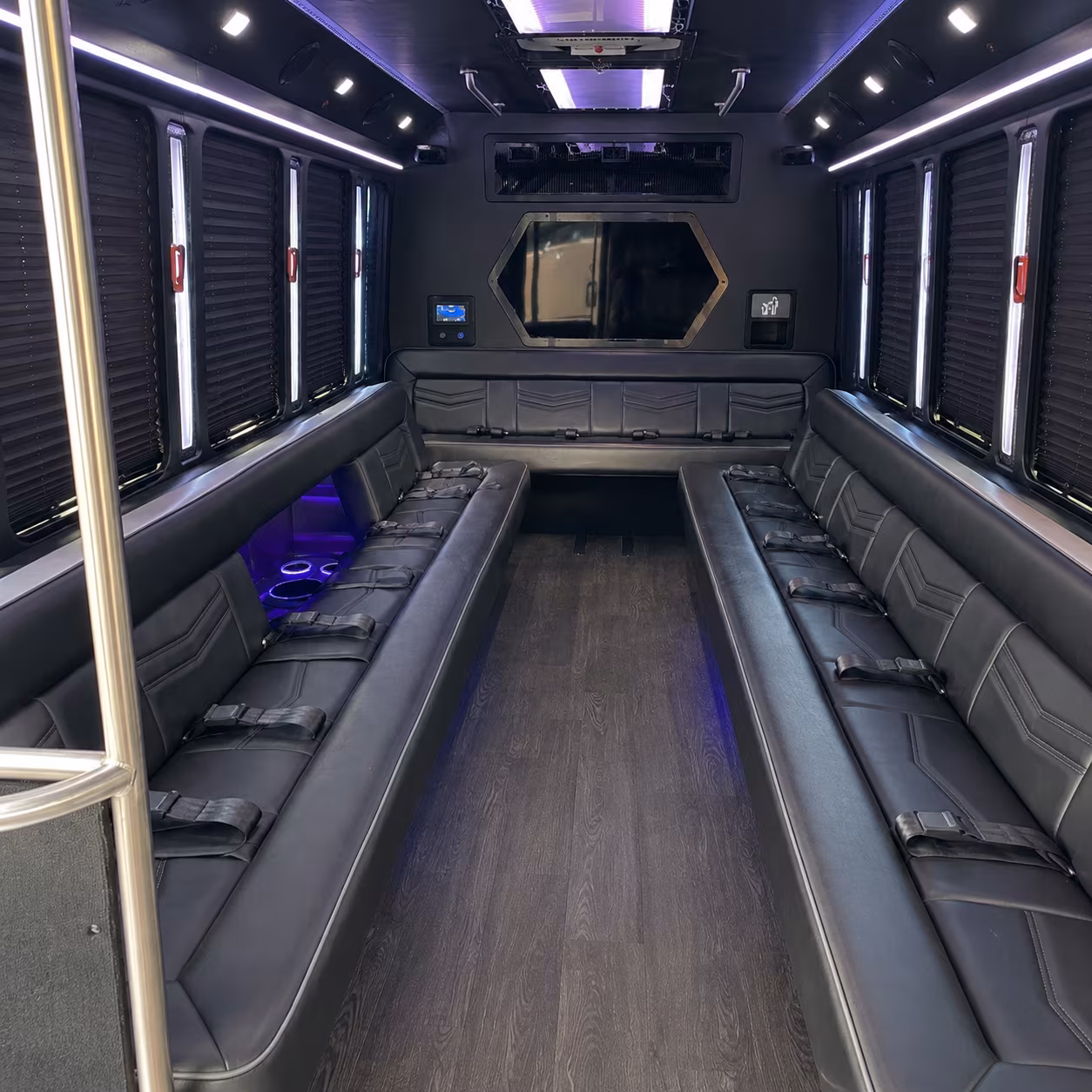 chino 18 passenger party bus interior
