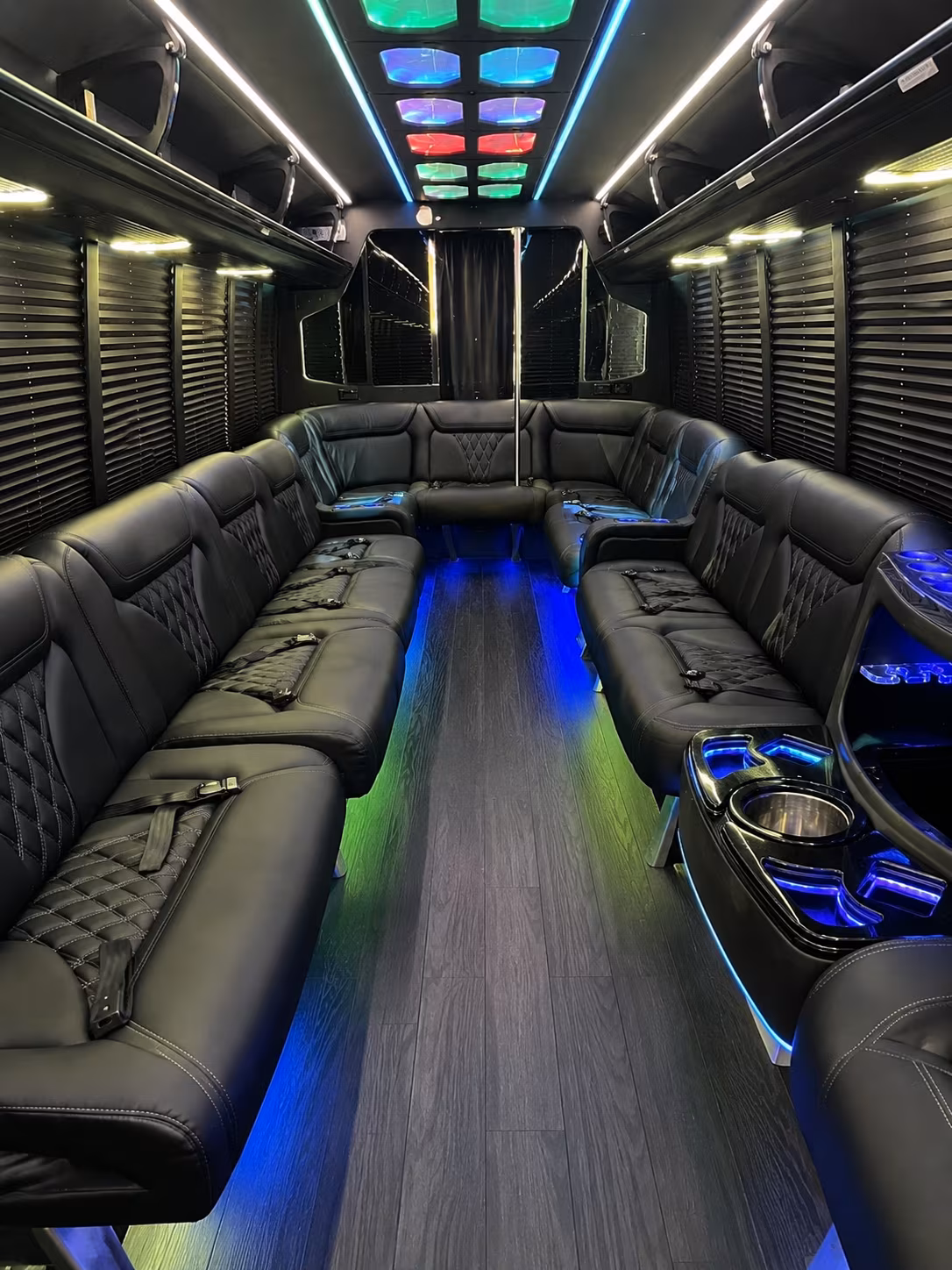 chino 20 passenger party bus interior