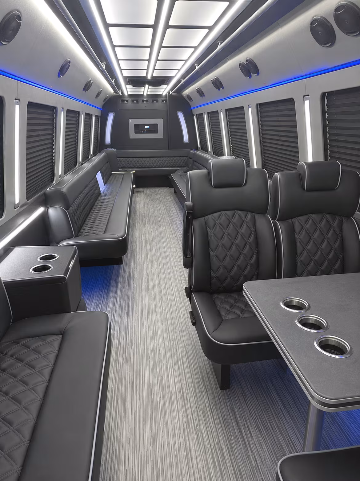 chino 25 passenger party bus inside