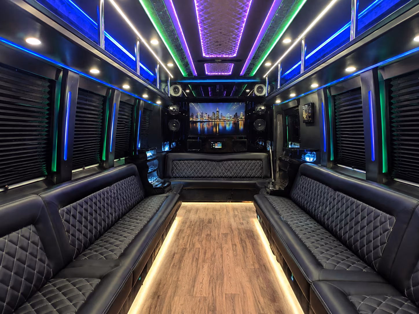 chino 25 passenger party bus interior