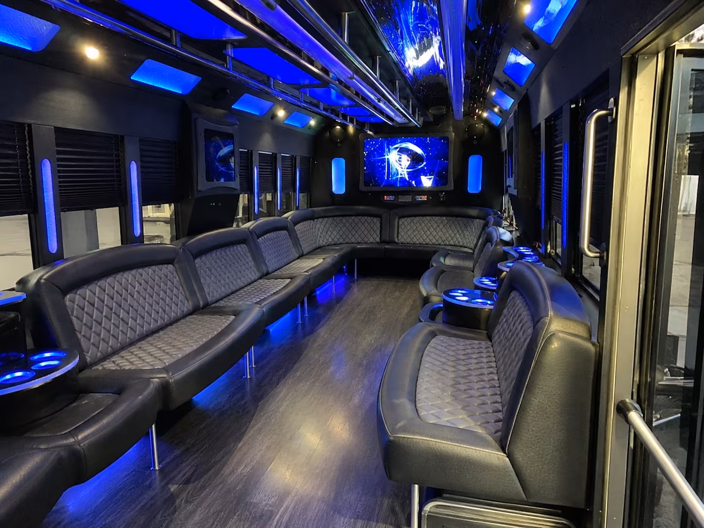 chino 28 passenger party bus interior