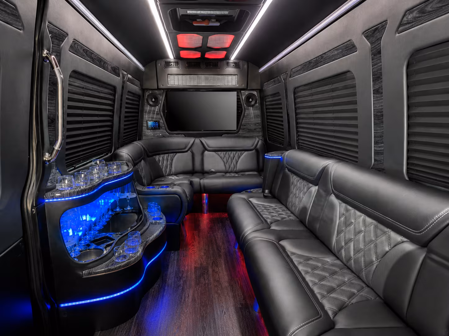 chino 40 passenger party bus interior