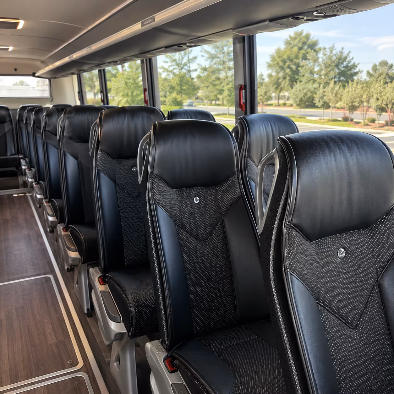 chino charter bus rental inside